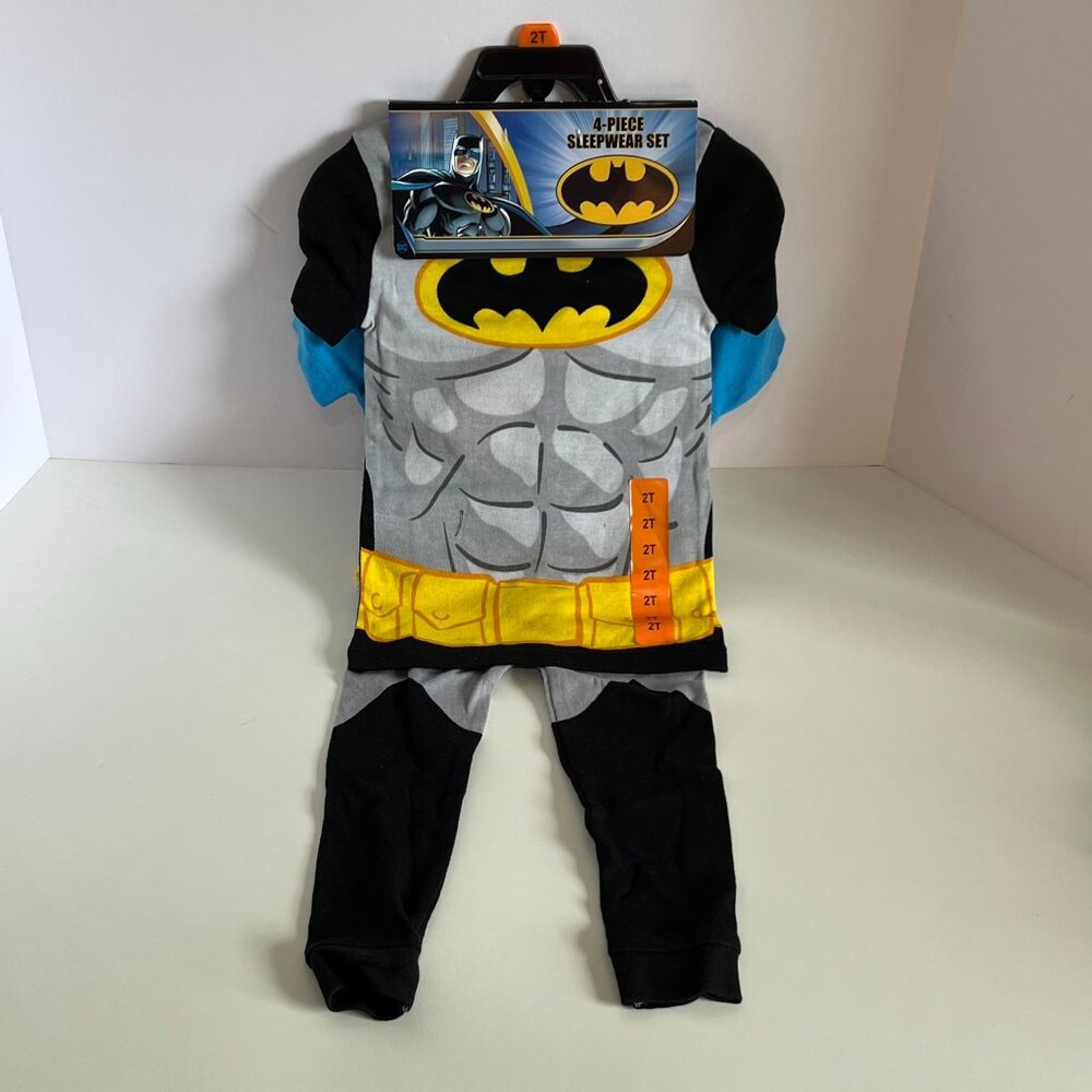Batman Toddler Boy Cotton Knit Pajamas, 4-Piece Set Size 2T PJs Kids Sleepwear